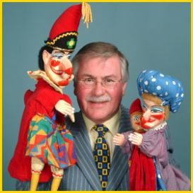 Geoffrey with Mr Punch and Judy